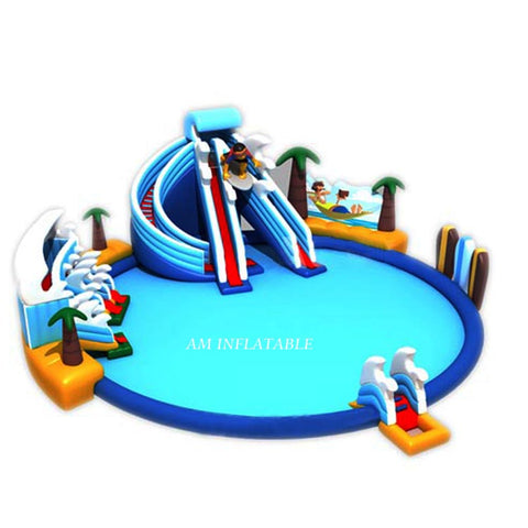 Commercial giant inflatable swimming pool slide inflatable water park AMWP1