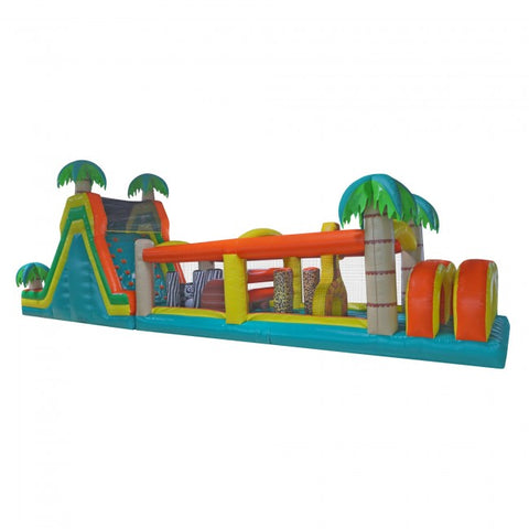 60ft Inflatable Tropical Obstacle Course