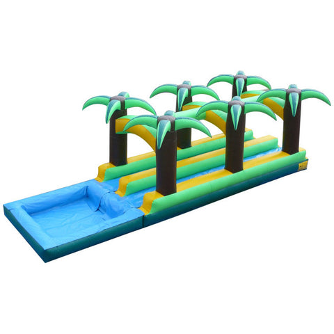 Inflatable Double Slip And Slide With Pool